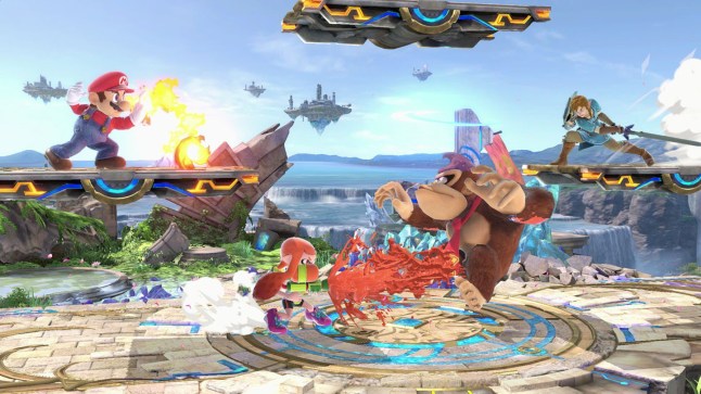 Super Smash Bros. Ultimate gameplay with Mario and Donkey Kong