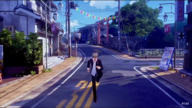 Persona 4 Revival trailer screenshot of a guy running